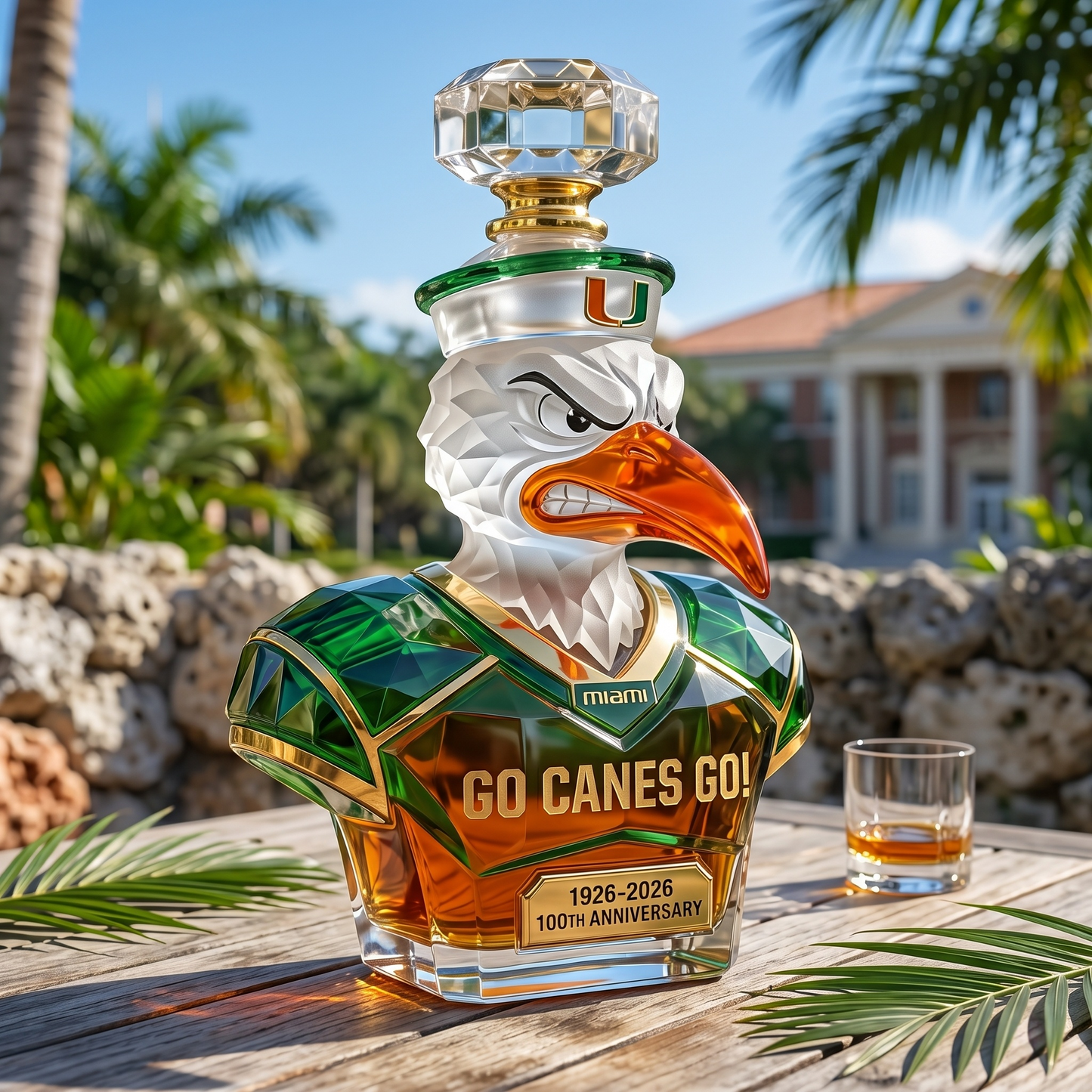 GO CANES GO! 1926-2026 100th Anniversary Whiskey Bottle