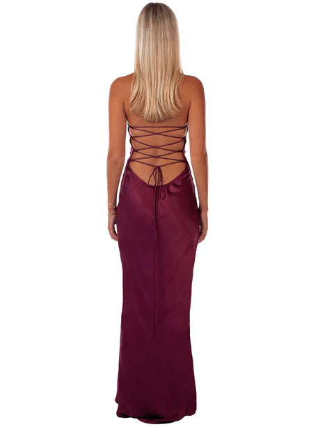Burgundy Halo Gown