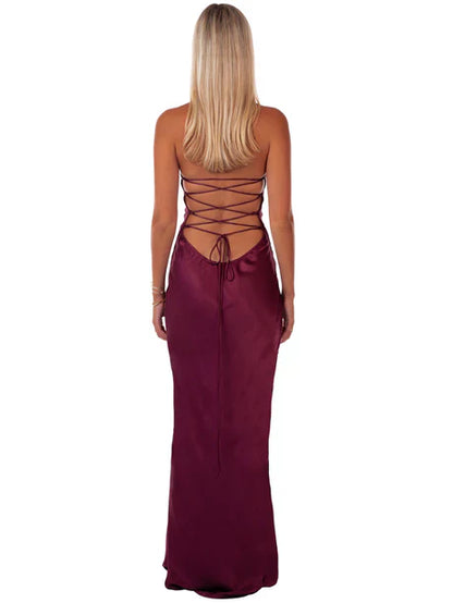 Burgundy Halo Gown